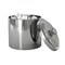 Stainless Steel Vanity Jar | Stylish Storage for Cotton Swabs,Sponges & Bath Salts | Decorative Canister for Bathroom,Bedroom | Chrome Finish